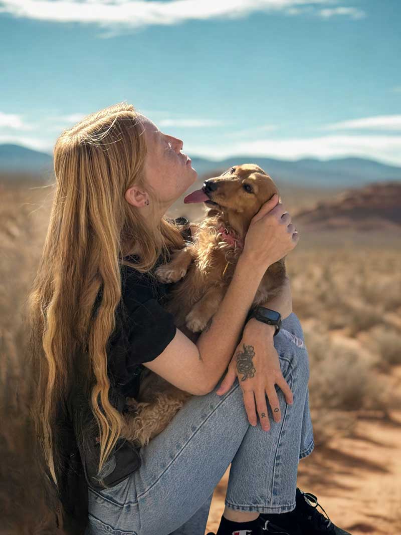 girl with dog